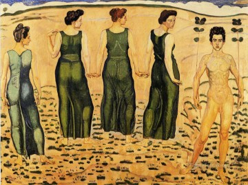 Ferdinand Hodler Jóvenes admirados por la mujer Pinturas al óleo